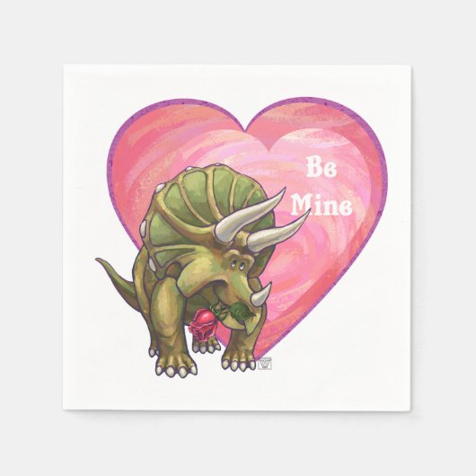 Romantische Triceratops zijn van mij Servetten (Voorkant)