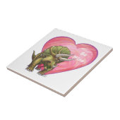 Romantische Triceratops zijn van mij Tegeltje (Zijkant)