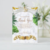 Romantische tropische bedankkaart RSVP kaartje (Staand voorkant)