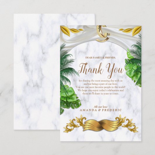 Romantische tropische bedankkaart RSVP kaartje (Voorkant / Achterkant)