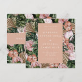 Romantische Tropische Bloemen Zachte Roze Groene P (Voorkant / Achterkant)