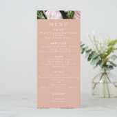 Romantische Tropische Bloemen Zachte Roze Groene P Menu (Staand voorkant)