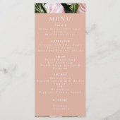 Romantische Tropische Bloemen Zachte Roze Groene P Menu (Voorkant)