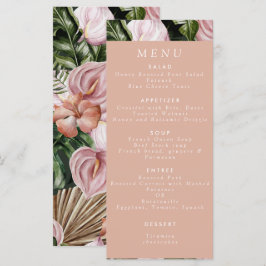 Romantische Tropische Bloemen Zachte Roze Groene P Menu