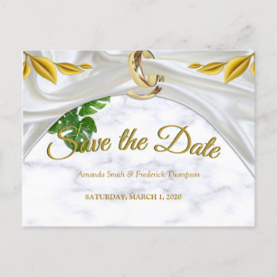 Romantische Tropische Bruiloft Save the Date Aankondigingskaart