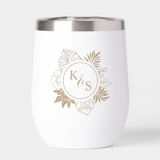 Romantische tropische groen bruiloft (Achterkant)