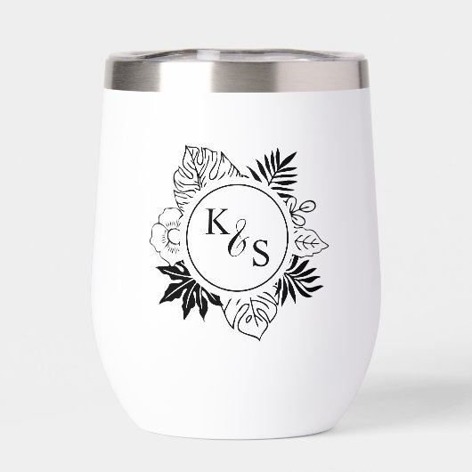 Romantische tropische groen bruiloft (Achterkant)