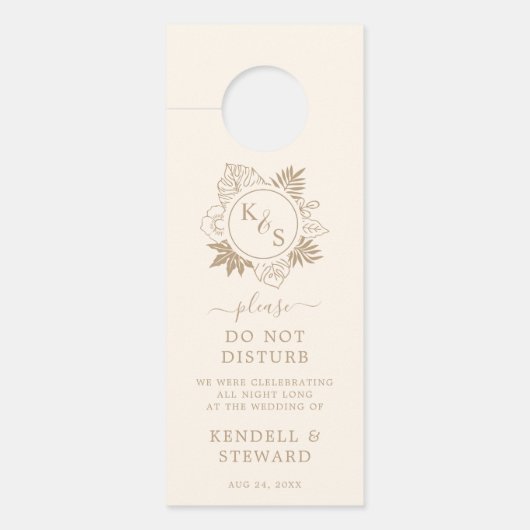 Romantische tropische groen bruiloft deurhanger (Voorkant)