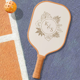 Romantische tropische groen bruiloft pickleball paddle