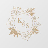 Romantische tropische groen bruiloft raamsticker (Vel)