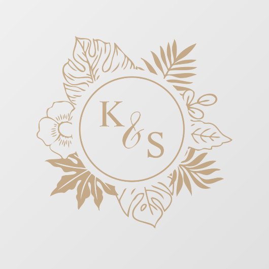 Romantische tropische groen bruiloft raamsticker (Vel)