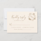Romantische tropische groen bruiloft RSVP kaartje (Voorkant)