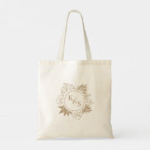 Romantische tropische groen bruiloft tote bag (Achterkant)
