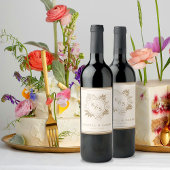 Romantische tropische groen bruiloft wijn etiket