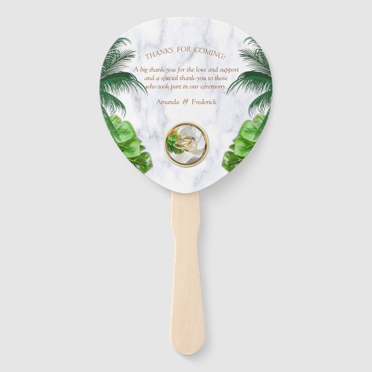 Romantische tropische hand fans handwaaier (Achterkant)