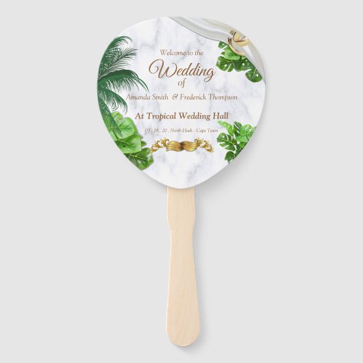 Romantische tropische hand fans handwaaier (Voorkant)