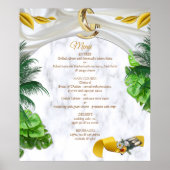Romantische Tropische Menu Poster (Voorkant)