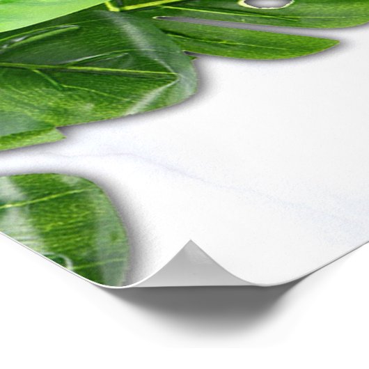 Romantische Tropische Menuposter Poster (Hoek)