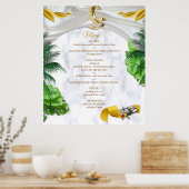Romantische Tropische Menuposter Poster (Keuken)
