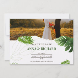 Romantische Tropische Trouwkaart 'Save The Date' Save The Date