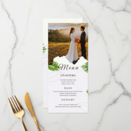 Romantische Tropische Trouwmenu Kaart