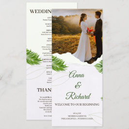 Romantische Tropische Trouwprogramma Kaart