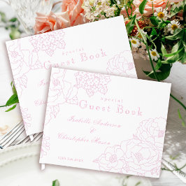 Romantische Trouw Pioenrozen Delicate Blush Roze Gastenboek