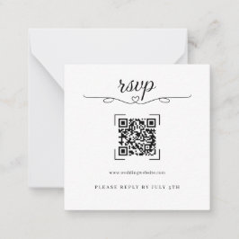 Romantische Trouw QR Code Online RSVP Kaarten Notitiekaartje