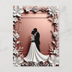Romantische Trouwdag Met Bloemige Trouwdetails Briefkaart