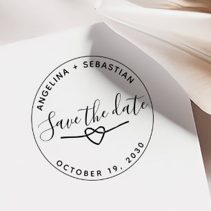 Romantische trouwdatum opslaan rubberstempel