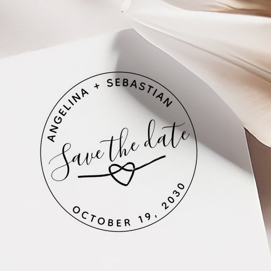 Romantische trouwdatum opslaan rubberstempel