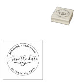 Romantische trouwdatum opslaan rubberstempel (Gestempeld)