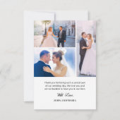 Romantische Trouwfoto Collage Bedankt (Achterkant)