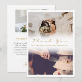 Romantische trouwfoto vervaagd effect bedankkaart (Voorkant / Achterkant)