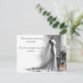 Romantische Trouwkaart – Bruidsjurk Briefkaart (Staand voorkant)