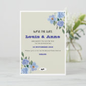 Romantische trouwkaart save the date (Staand voorkant)