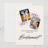 Romantische trouwkaart voor bruidsmeisje met twee  kaart (Voorkant / Achterkant)