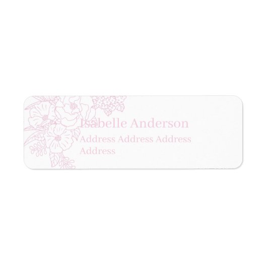 Romantische Trouwpeonen Delicate Blush Roze Etiket (Voorkant)