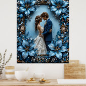 Romantische trouwportret poster (Keuken)