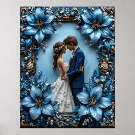 Romantische trouwportret poster