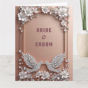 Romantische Trouwring Roze Goud Duiven Kaart
