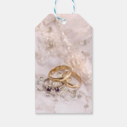 Romantische trouwringen gunst dank u label cadeaulabel (Achterkant)