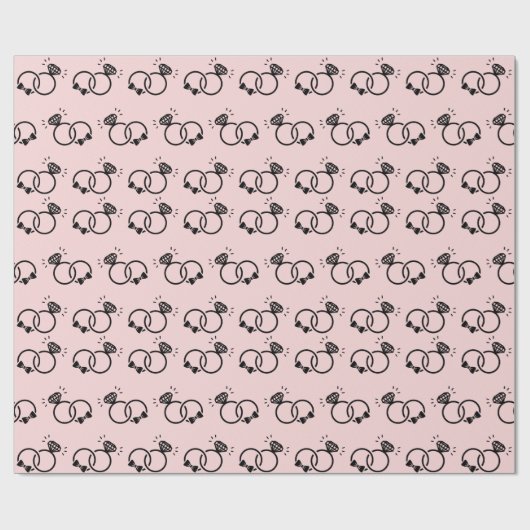 Romantische trouwringen Sweet Light Pink Naadloos Cadeaupapier (Vlak)