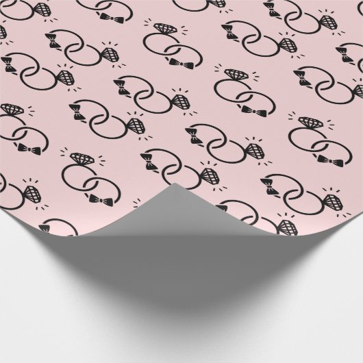 Romantische trouwringen Sweet Light Pink Naadloos Cadeaupapier (Hoek)