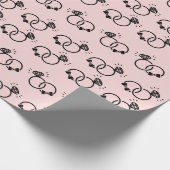 Romantische Trouwringen Zoete Licht Roze Naadloos Cadeaupapier (Hoek)