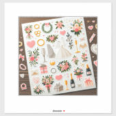 "Romantische trouwstickers" Sticker (Vel)