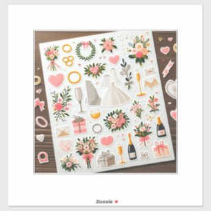 "Romantische trouwstickers" Sticker