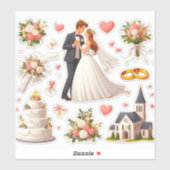 Romantische trouwstickers" sticker (Vel)