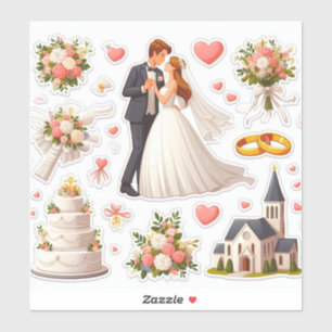 Romantische trouwstickers" sticker