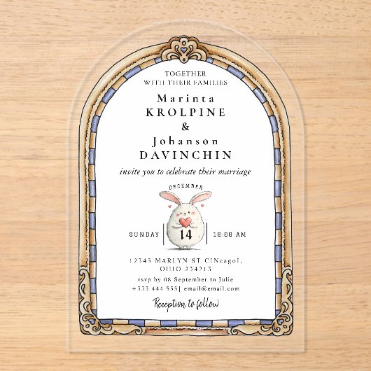 romantische trouwuitnodiging acryl uitnodigingen (Voorkant)